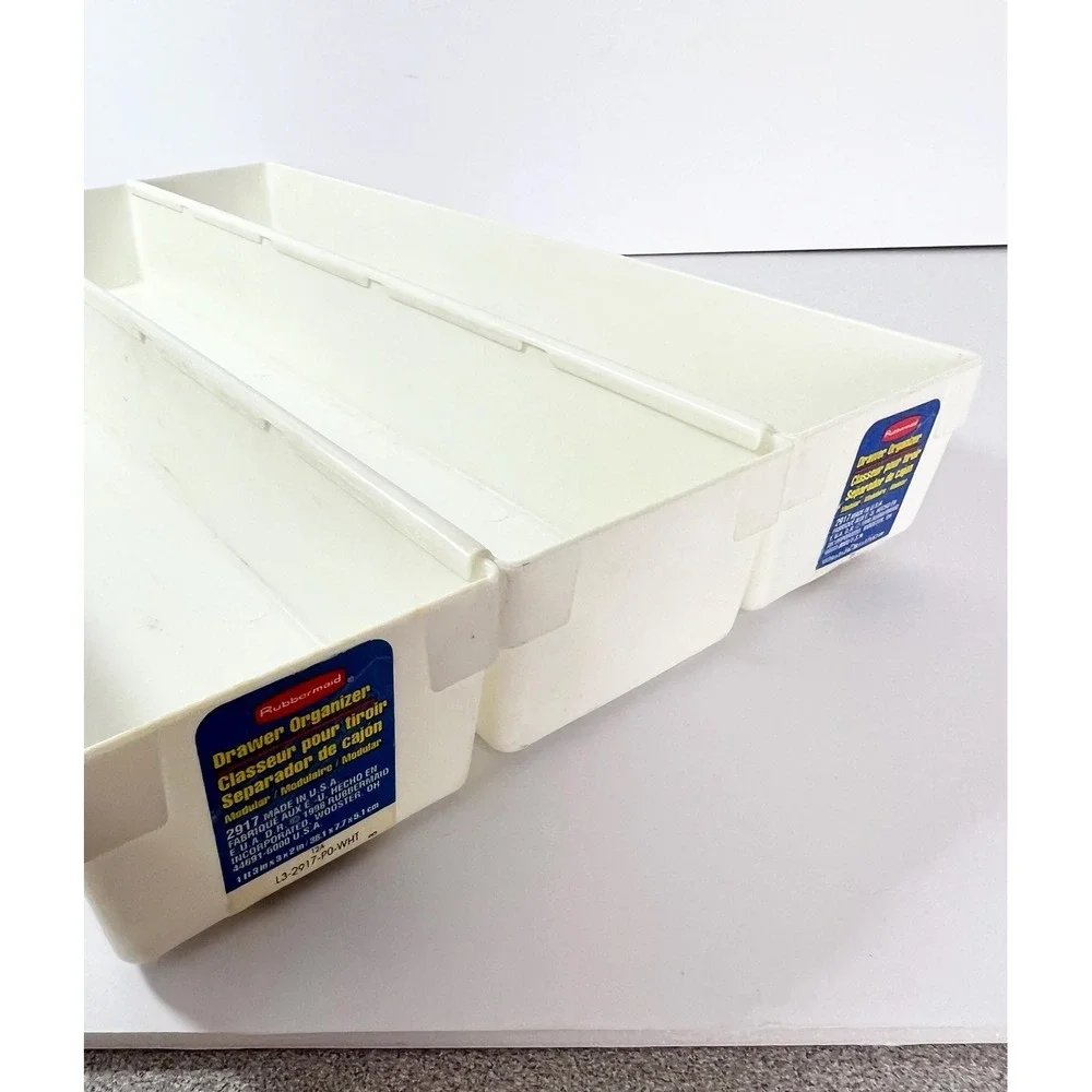 Rubbermaid Vintage Interlocking Drawer Organizers JBI-2917 Total 3 - 15 x 3 x 2